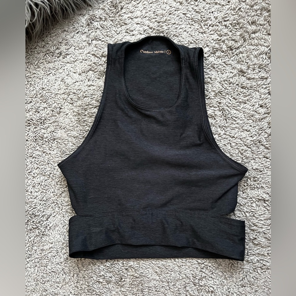Outdoor Voices Slash Crop Top in Grey